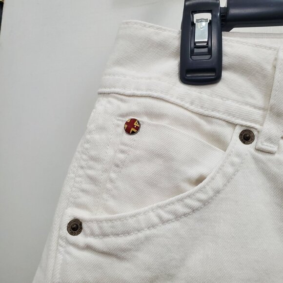 Hudson Women's White Denim Low Rise Flap Pocket Flare Leg Jeans USA Made Size 28 - Picture 2 of 9